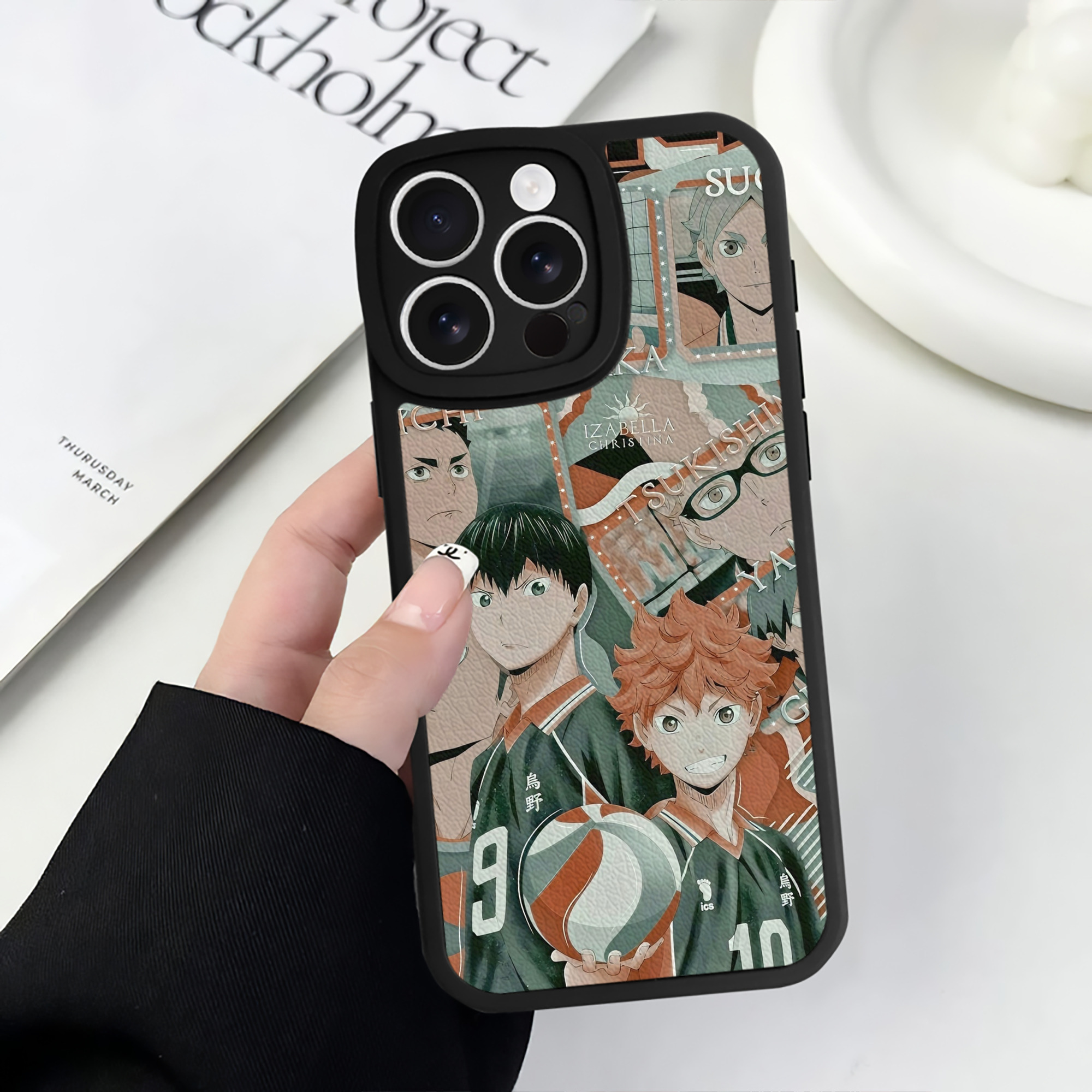 （画像用） ハイキュー!! Haikyu!! 【iPhone 16シリーズ対応】シリコンスマホケース（レザー調） 材質：シリコン